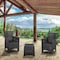 Flash Furniture Rattan Chair/Table Set, Gray, Dark Gray Seat, Gray Back, Plastic, Resin Seat DAD-SF3-2P-SET-GG - alternate 1